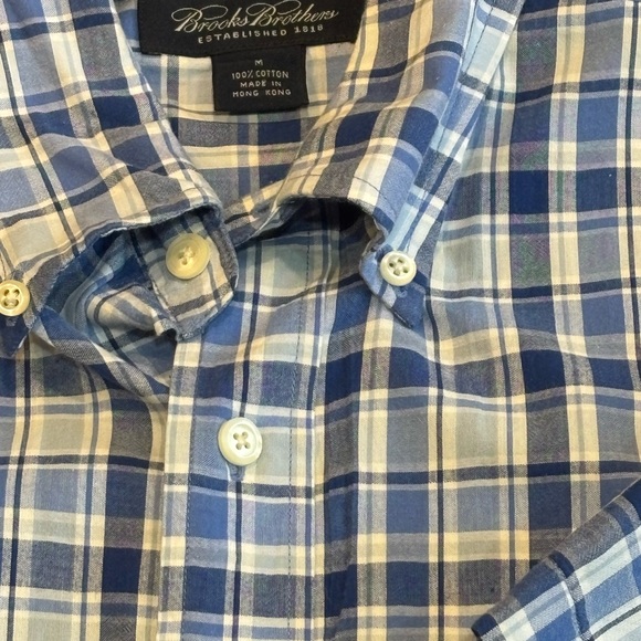 Brooks Brothers Blue and White Casual Button Down Shirt - Picture 1 of 2